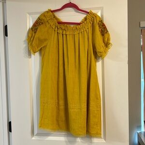 Chelsea & Violet Yellow Embroidered Dress Size Small NWT